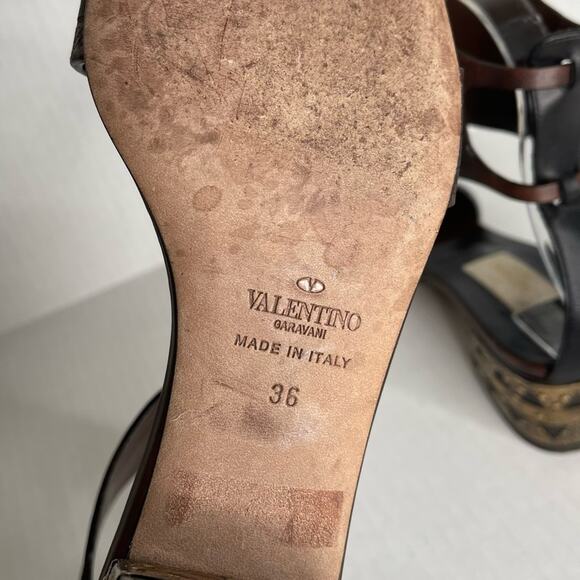 Valentino Leather Studded Ankle Cuff Sandals EU 36/US 6 - Picture 10 of 13